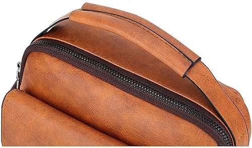 Miniatura 9 de Bolso cruzado pequeño, bolso de hombro para hombre, bolso de cuero vintage para oficina y negocios para hombres, bolso de mano con cremallera