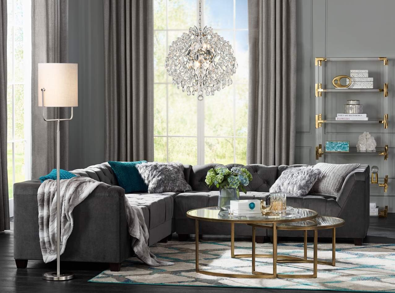 Up To 40% OFF Bestier Modern Pendant Chandelier Crystal Raindrop Lighting Ceiling Light Fixture Lamp for Dining Room Bathroom Bedroom Livingroom 6 E12 Bulbs Required D19 in x H21 in
