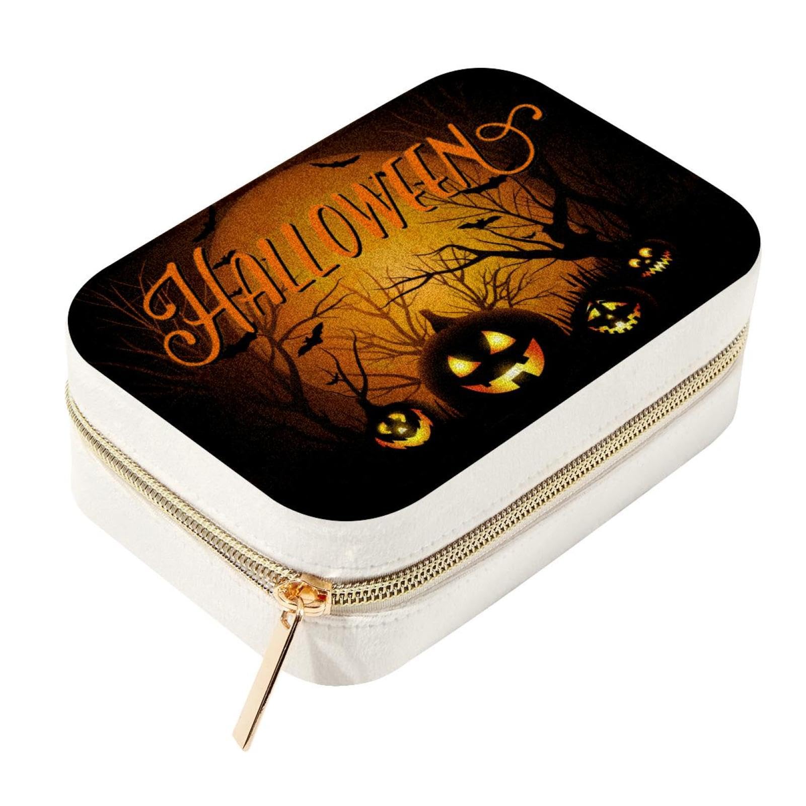 Boîte à bijoux de voyage velours amovible fini les colliers emmêlés à Halloween