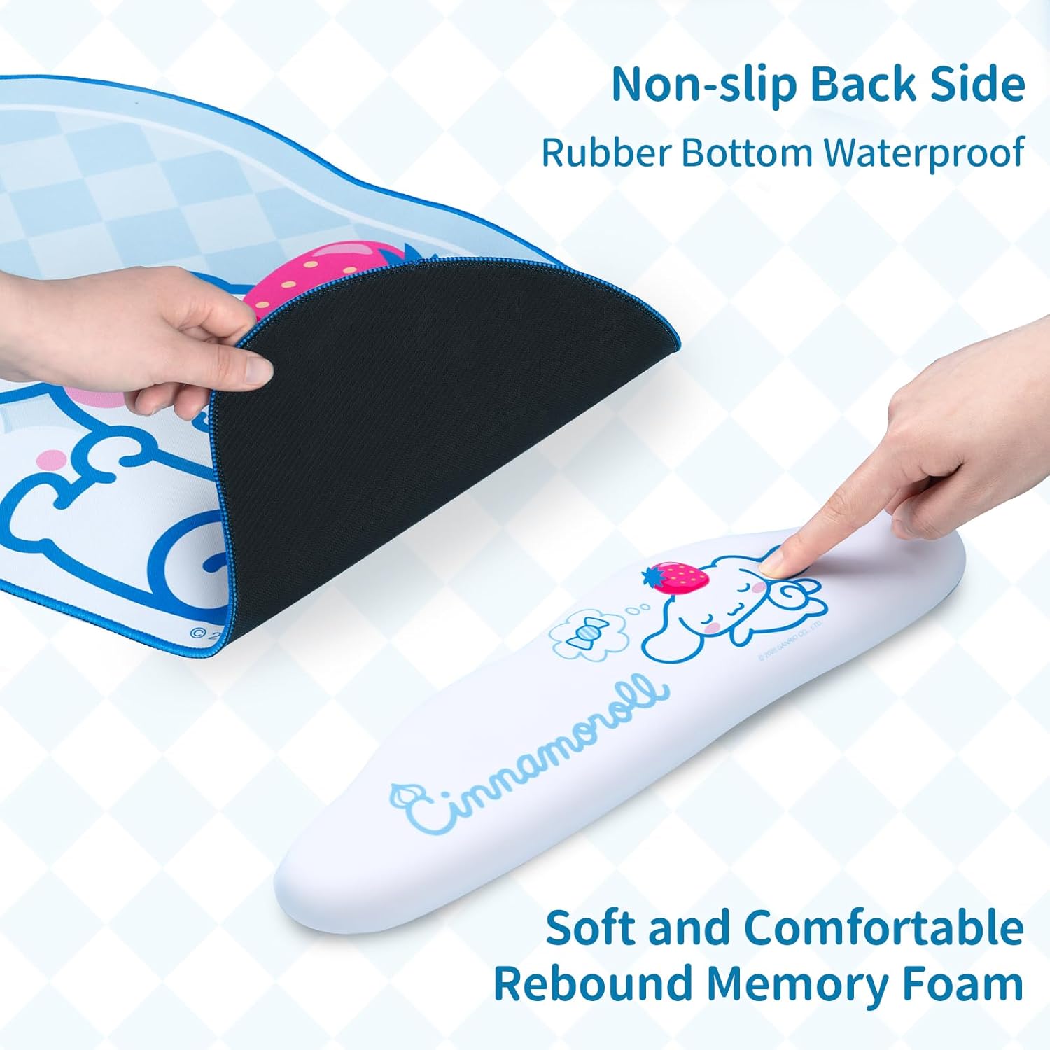 Anime Dog Mouse Pad Wrist Rest Support Set, Non-Slip Desk Mat and Memory Foam Cloud Wrist Rest for Keyboard and Mouse, Perfect for Gaming or Home Office Work - DEG