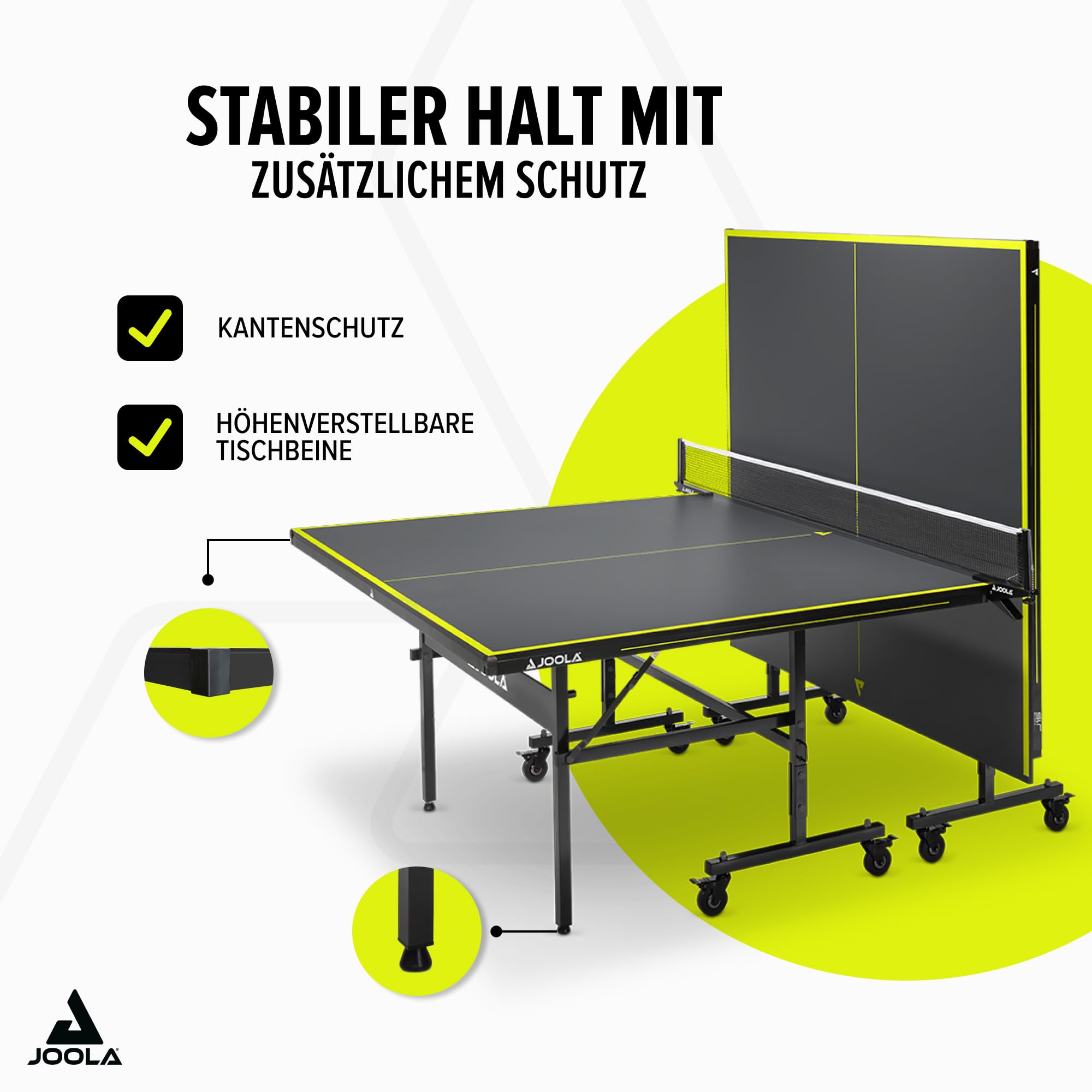 JOOLA Tischtennisplatte Inside Tischtennistisch Indoor klappbar – Schneller Aufbau - inklusive Tischtennis Netz, 274 x 152,5 x 76 cm