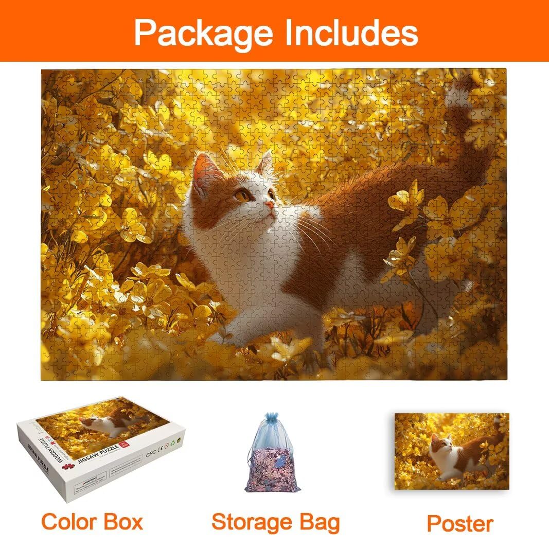 Puzzle Gato, Puzzle 1000 Piezas, Rompecabezas, Regalo Mujer, Decor -8296