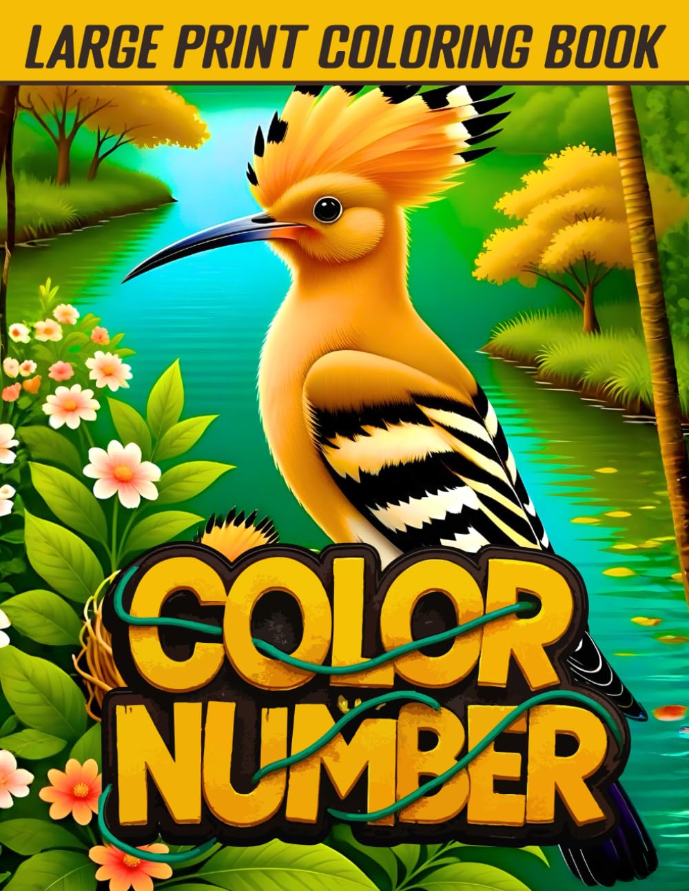 Large Print Color By Number Coloring Book: Beautiful Large Print Color by Number Coloring Book for Adults Relaxing and Easy Designs of Birds, Flowers, Butterflies, Animals, and More