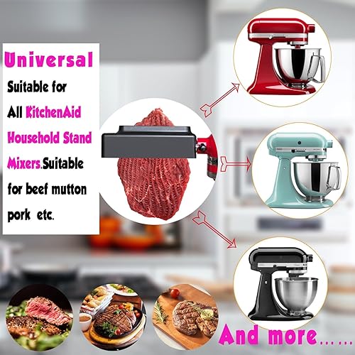 Miniatura 6 de AdemásAblandador de carne para todos los mezcladores de pie KitchenAid domésticos, accesorios para batidoras con engranajes de acero inoxidable,