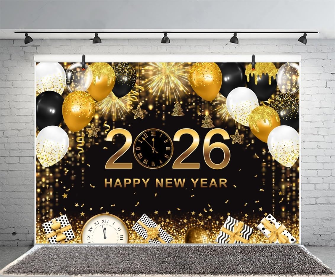 GoldRock Glitter oudejaarsavond decoratie 2026 feestslinger, Hello 2026