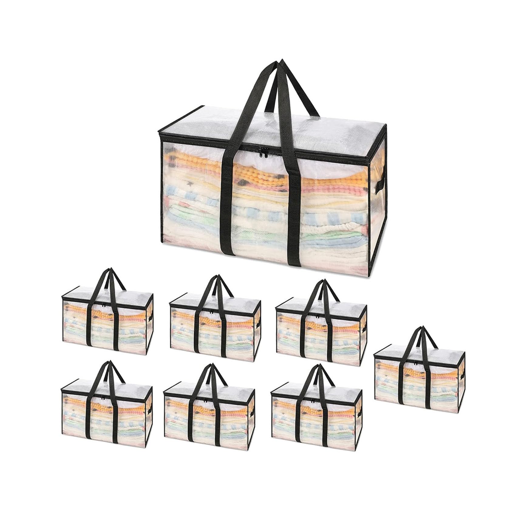 Household Extra Large Moving Bags with Reinforced Handles, Heavy Duty Clothing Storage Tote Bags, Moving Supplies