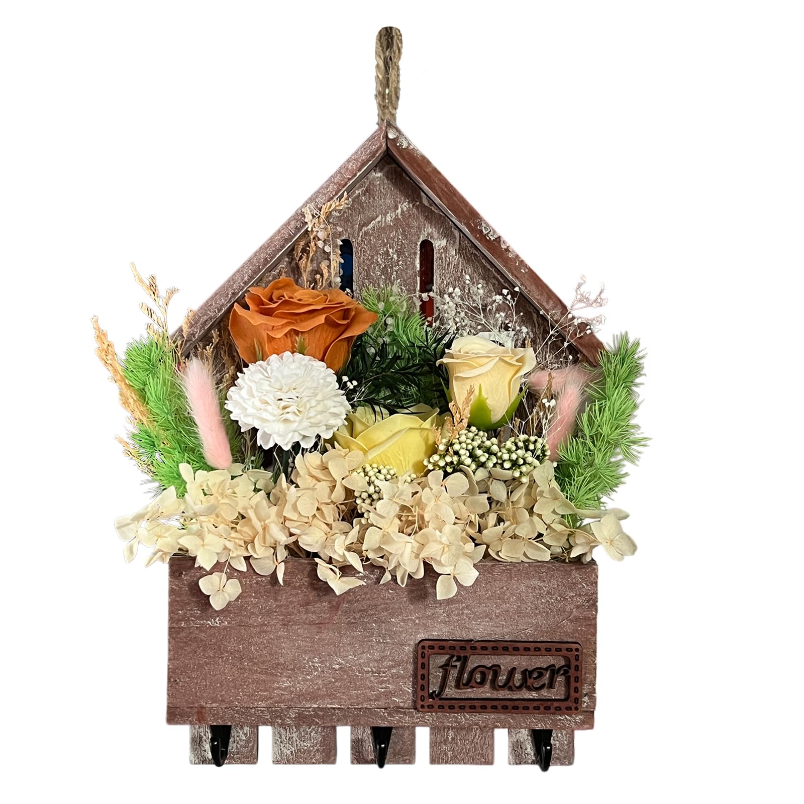 Soporte para llaves de pared y colgador decorativo naranja