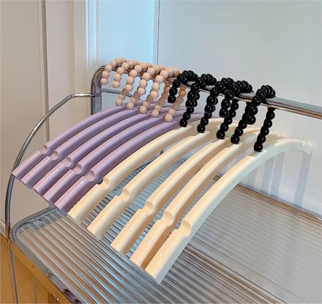 Grucce Appendiabiti Appendiabiti da Viaggio Portatili in Plastica Antiscivolo 5 Pezzi per Dormitorio Gruccie(Purple)