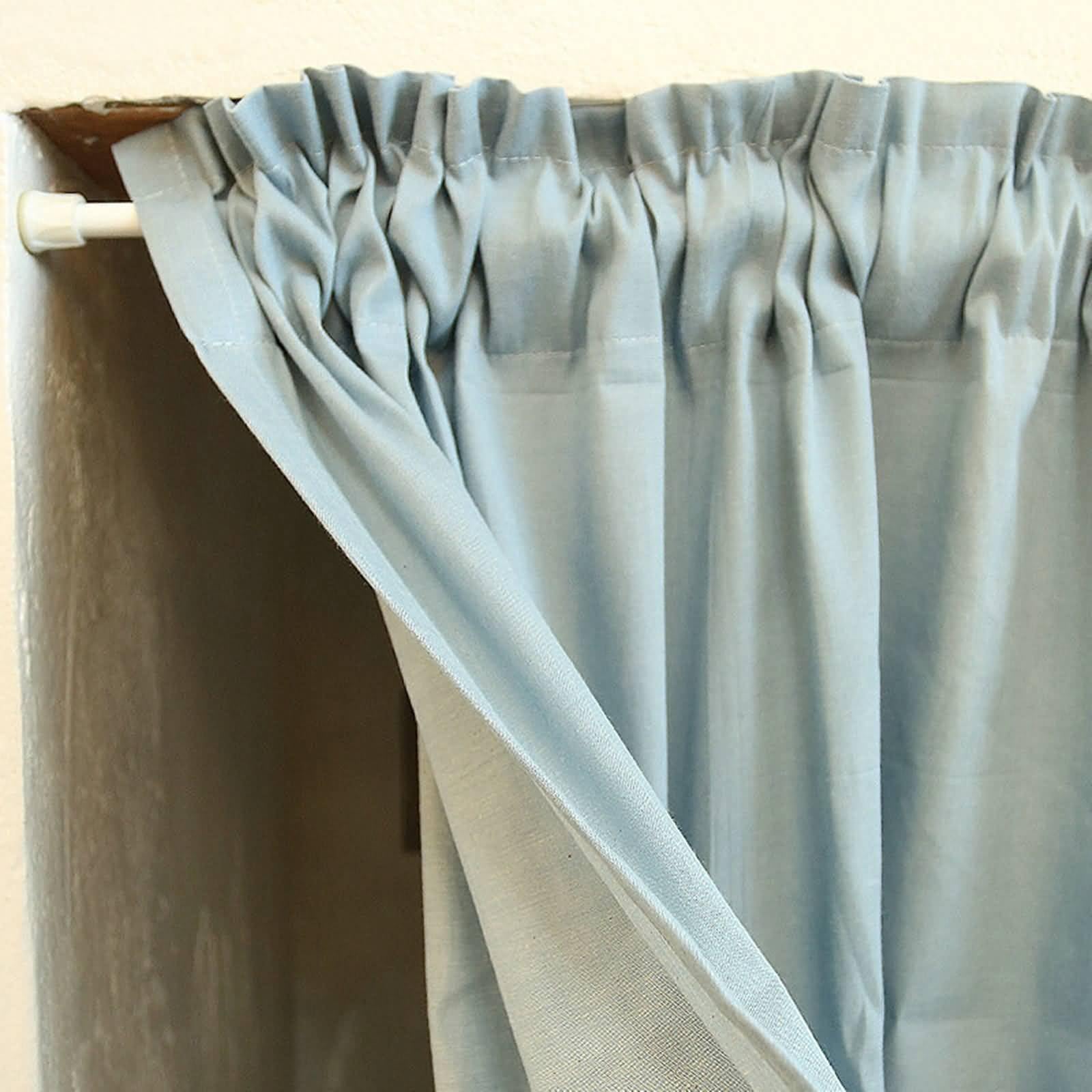 Tenture Occultante Thermique, 1 Pièces Rideaux Occultants Isolant Thermique Anti Froid, Rideaux pour Salon et Chambre Couleur Unie avec Bordure à Volants, Bleu Ciel Blanc, 140x150cm