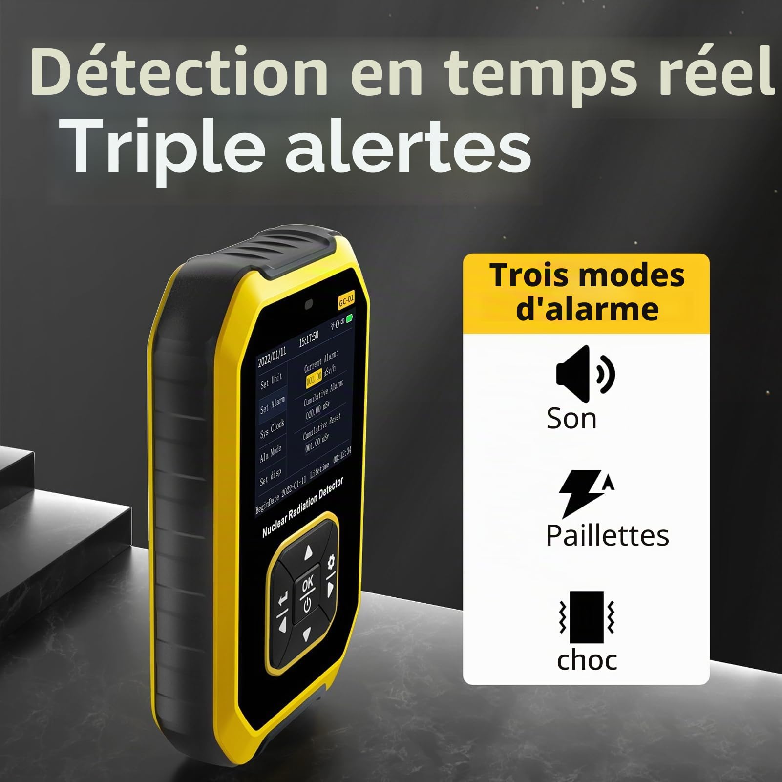 Compteur Geiger β γ X Ray Surveillance en Temps Réel Compteur de Détection Audioactif Numérique pour Carrelage en Marbre
