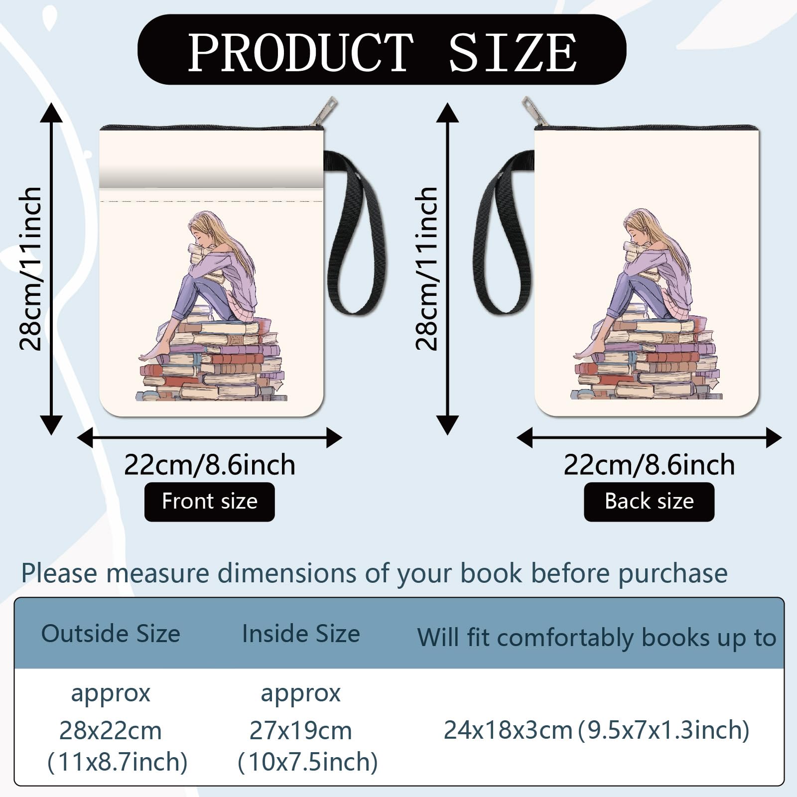 CRASPIRE Human Book Covers Book Patterns Book Sleeve Book Protector for Paperbacks Washable Fabric Cloth Book Cover with Zipper and Extra Sleeve Pocket for Book Lovers Classmate Gifts - Image 2