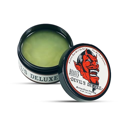 Miniatura 6 de Lucky 13 Devil's Deluxe Grease Pomada de 3.4 onzas  A base de aceite  Fijación media y brillo