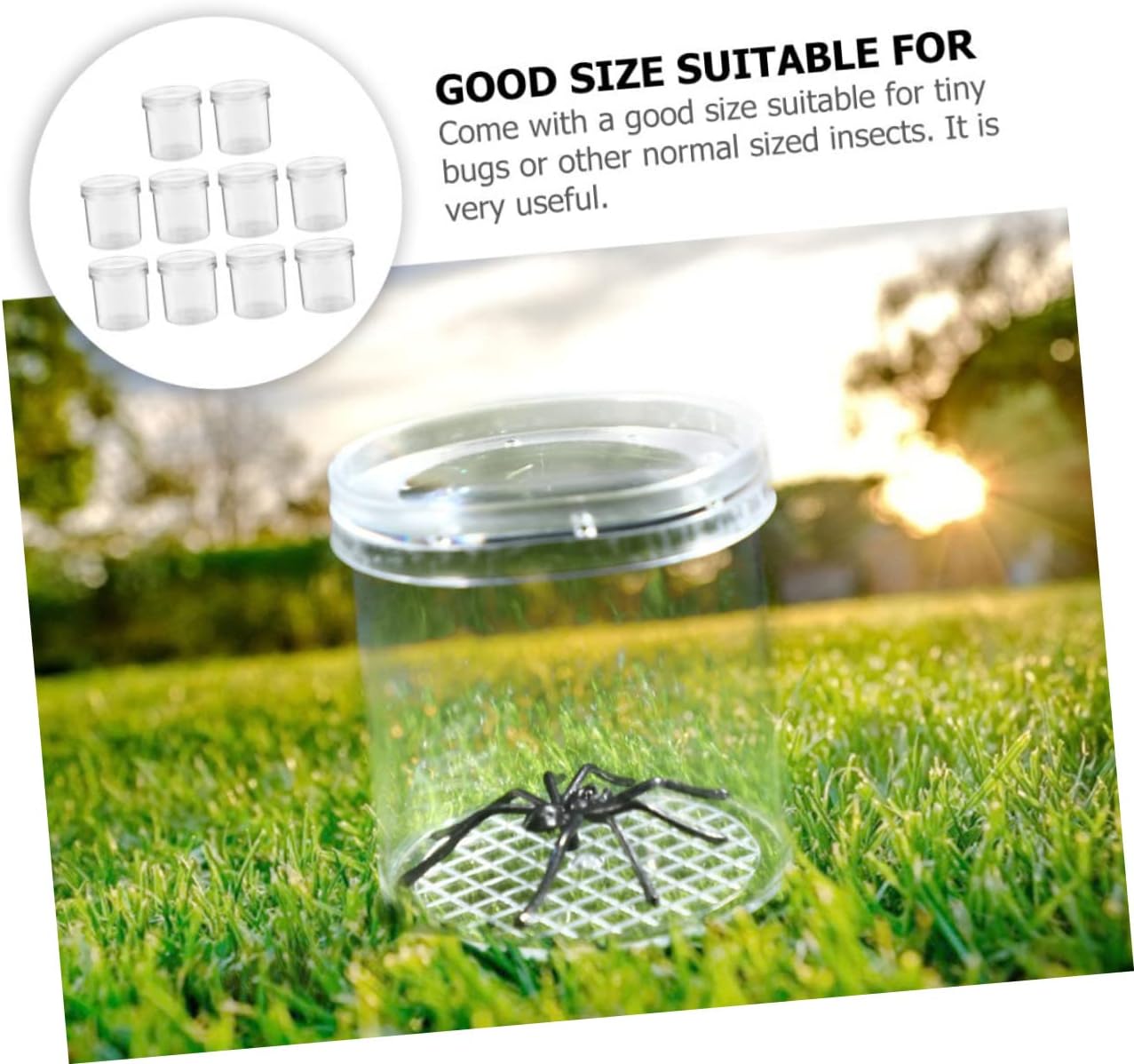 BESTOYARD Portable Insect Observation Cup Magnifying Glass Multi-Function Critter Feeding Box for Boys and Girls Small Magnifying Container for Insects and Butterflies