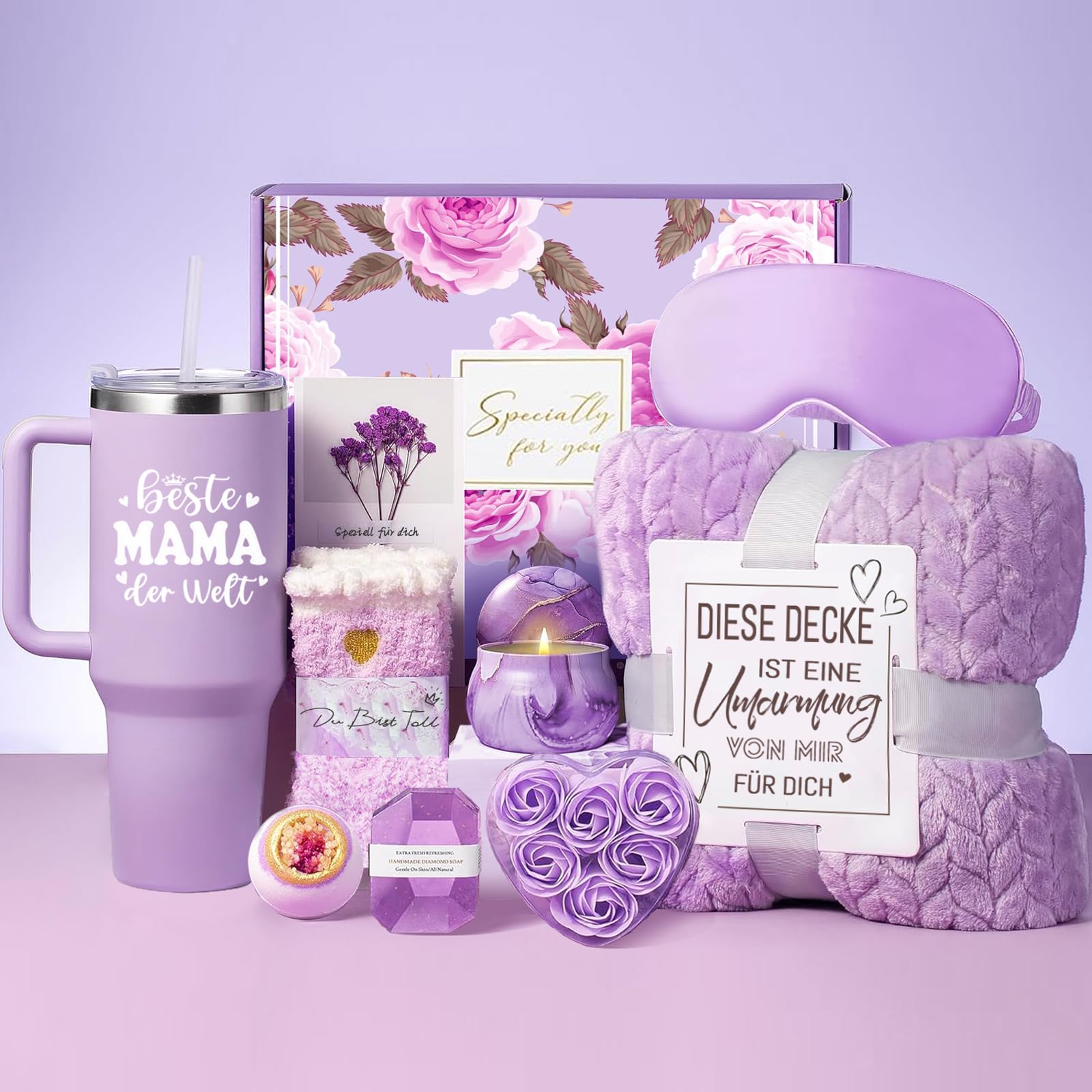 Geschenke für Mama, Beste Mama Geschenk für Geburtstag Weihnachten, Entspannende Spa Geschenk Korb Care Paket, Geschenk für Mutter von Tochter ＆ Sohn