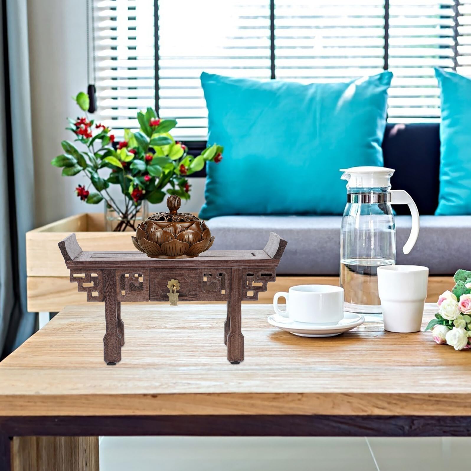 Soporte de Madera para Exhibición de Figuras y Adornos, Resistente Buena Textura, Adecuado para Cafeterías y Mesas, Estilo Rústico y Chic