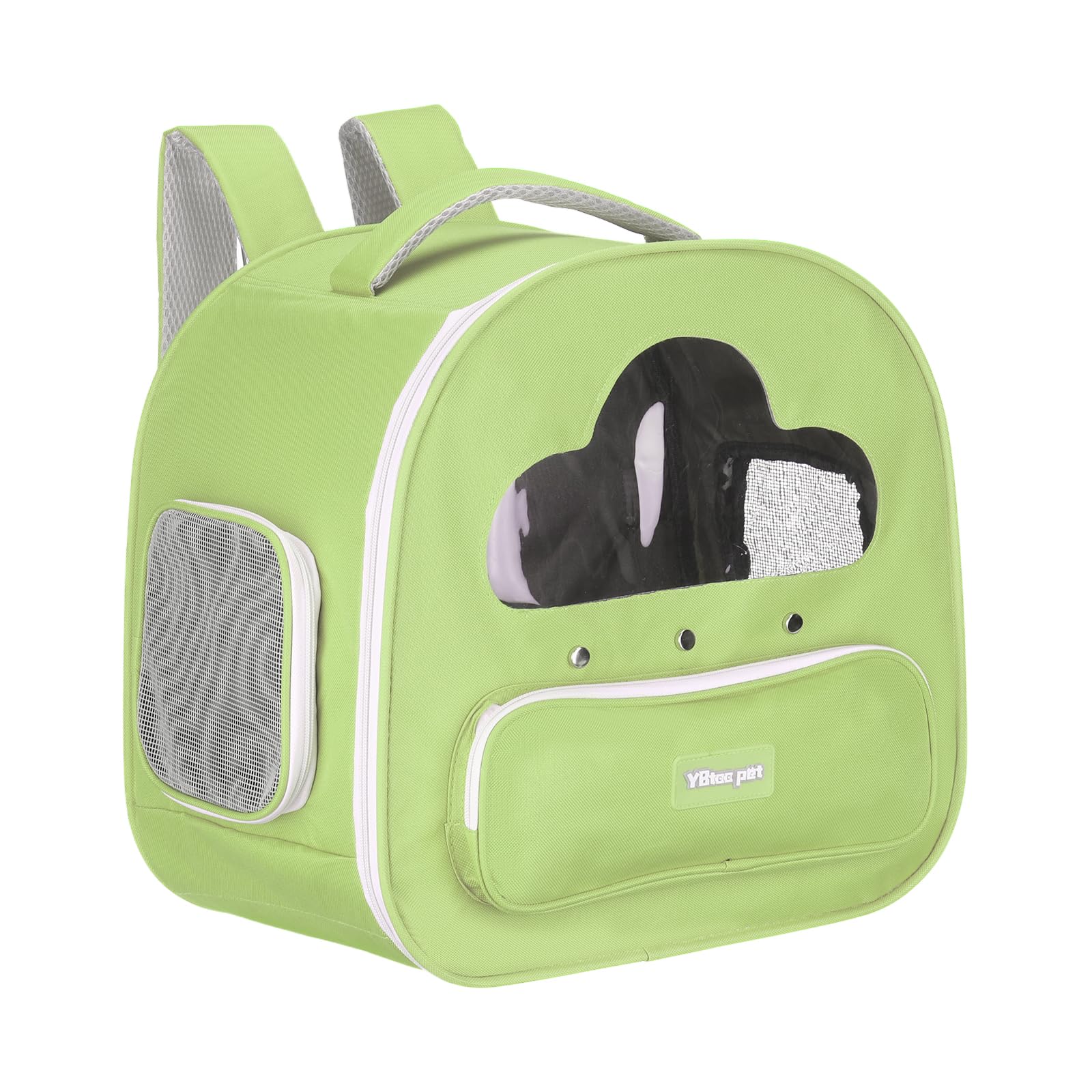 sourcing map Cat Backpack Carrier, Large Space & Breathable, Pet Hiking Travel Backpack for Cats or Small Dogs Puppies, Intended for Hiking/Camping/Traveling (Green, 15"x10"x15")