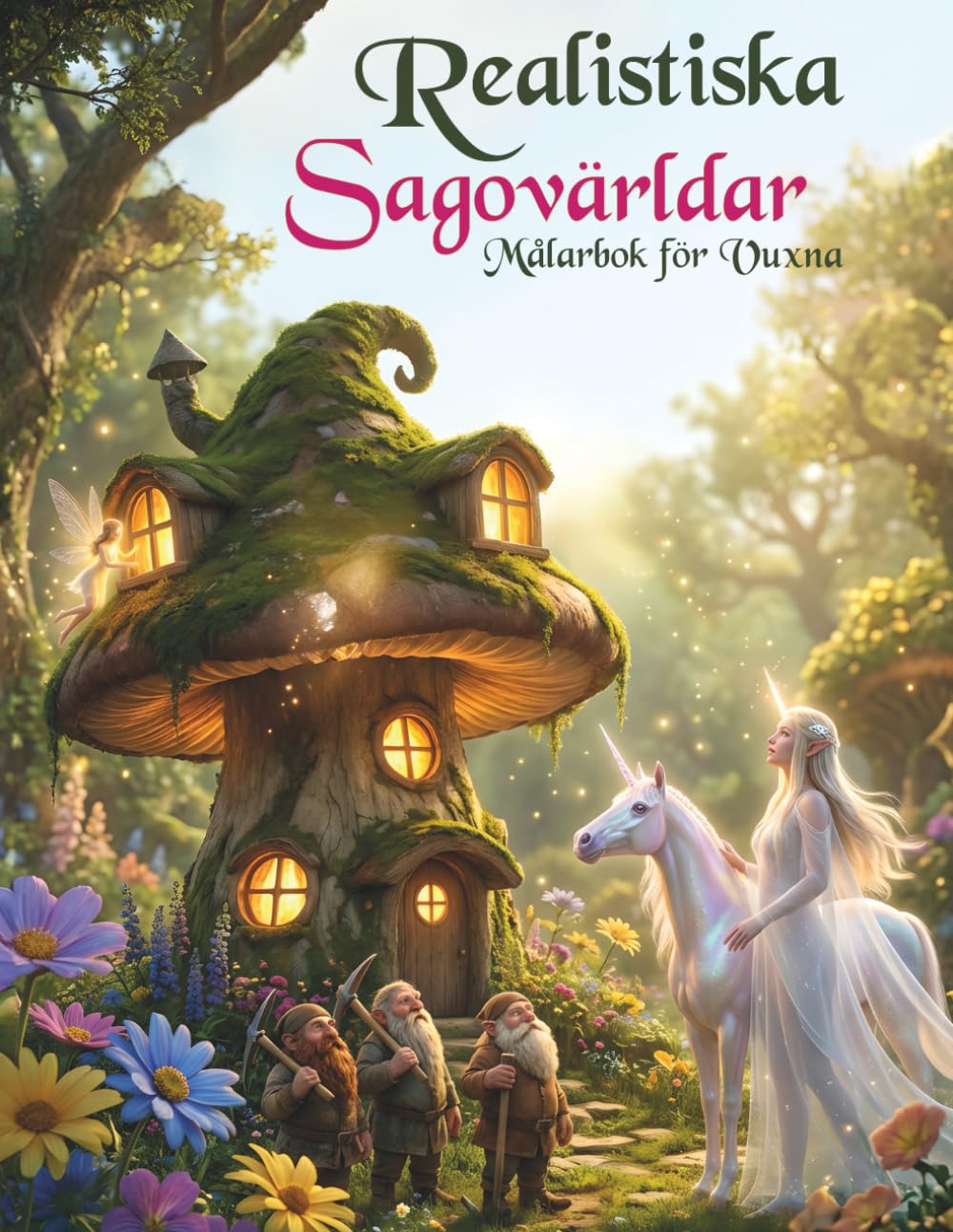 Realistiska sagovärldar-Målarbok för Vuxna: En kreativ 3D-målarbok med magiska djur, feer och enhörningar – den perfekta presenten för fantasyälskare ... kreativ avkoppling och stressreducering.