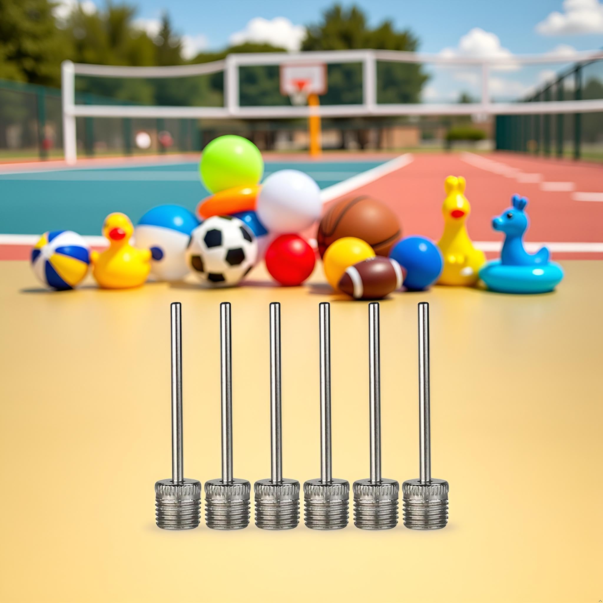 Bombas de bolas de acero inoxidable, agujas de inflado, bombas de inflado de aire, aguja para baloncesto, pelotas de fútbol, voleibol, bombas de inflado, aguja de inflado, accesorios para bombas de 6