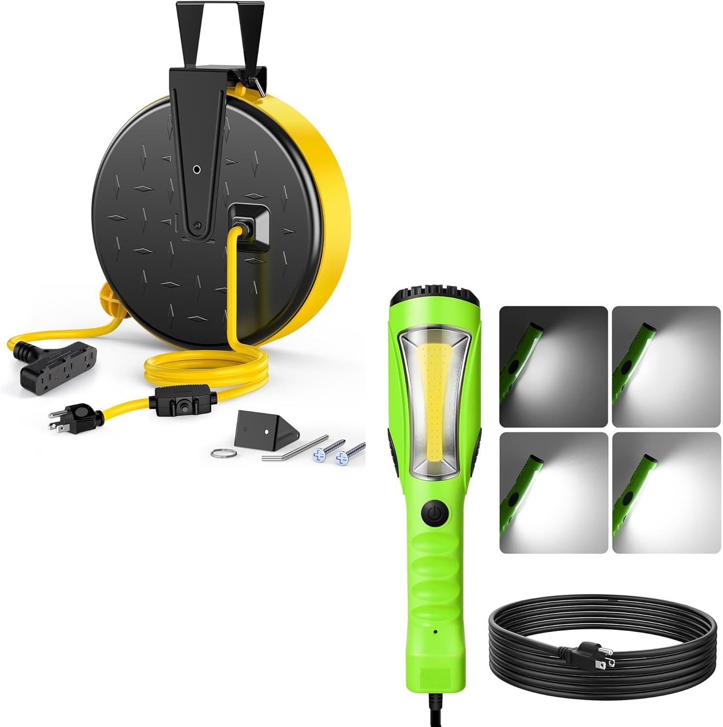 DEWENWILS 30 Ft Retractable Extension Cord Reel with LED