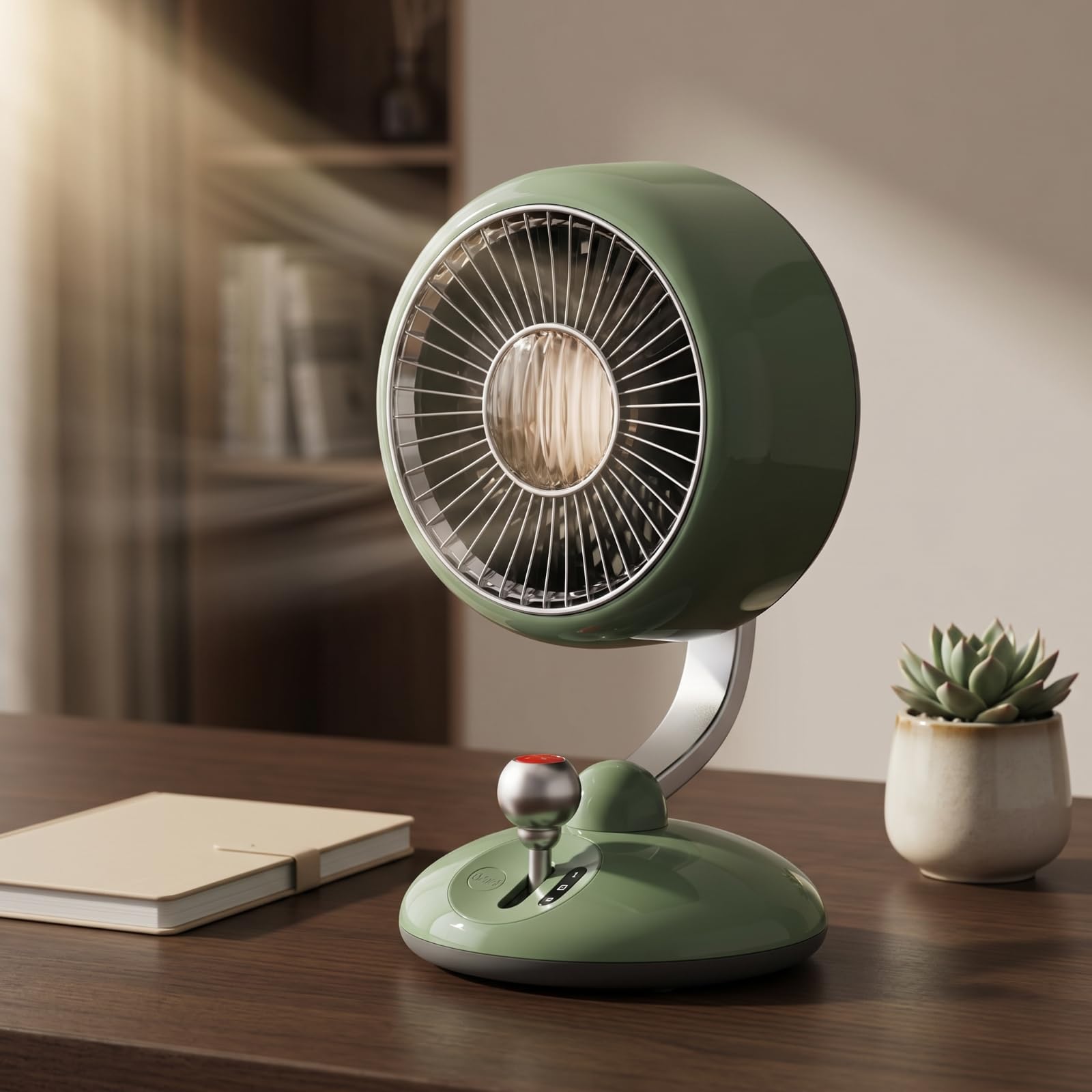Ventilatore USB da Scrivania Ventilatore da Tavolo Silenzioso Portatile Ricaricabile con Griglia Arrotondata Regolazione Velocità a Materiale Plastica Adatto per Lavoro Casa Riposo, Rosso