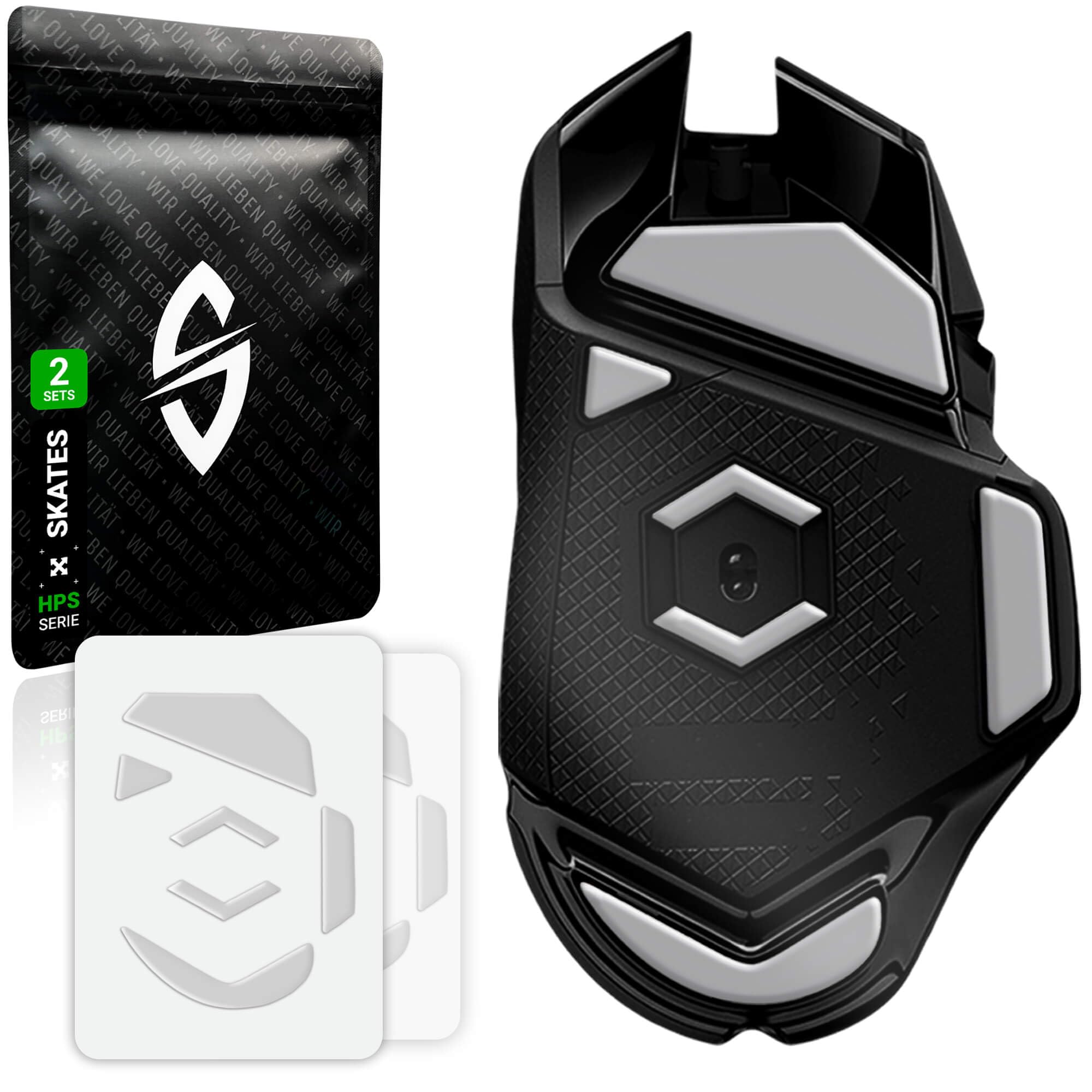 SensoryBoost HPS Glides (2 zestawy) do Logitech G502 (Wersja przewodowa) | BALANCE – Ślizgacze do myszy: równowaga szybkości i kontroli, zaokrąglone krawędzie – Zapasowe stopki z PTFE