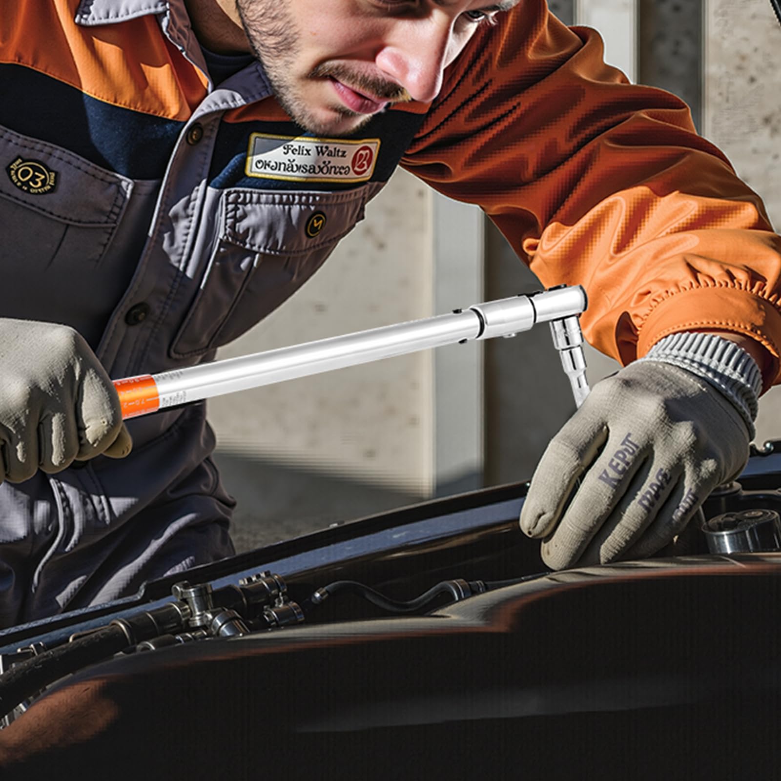 VEVOR Clé Dynamométrique à Déclenchement Entraînement 13 mm 27,1-216,8 N.m, Clé à Cliquet Bidirectionnelle et Réglable, 72 Dents, avec Adaptateur et Mâchoire Interchangeable, pour Réparation Auto