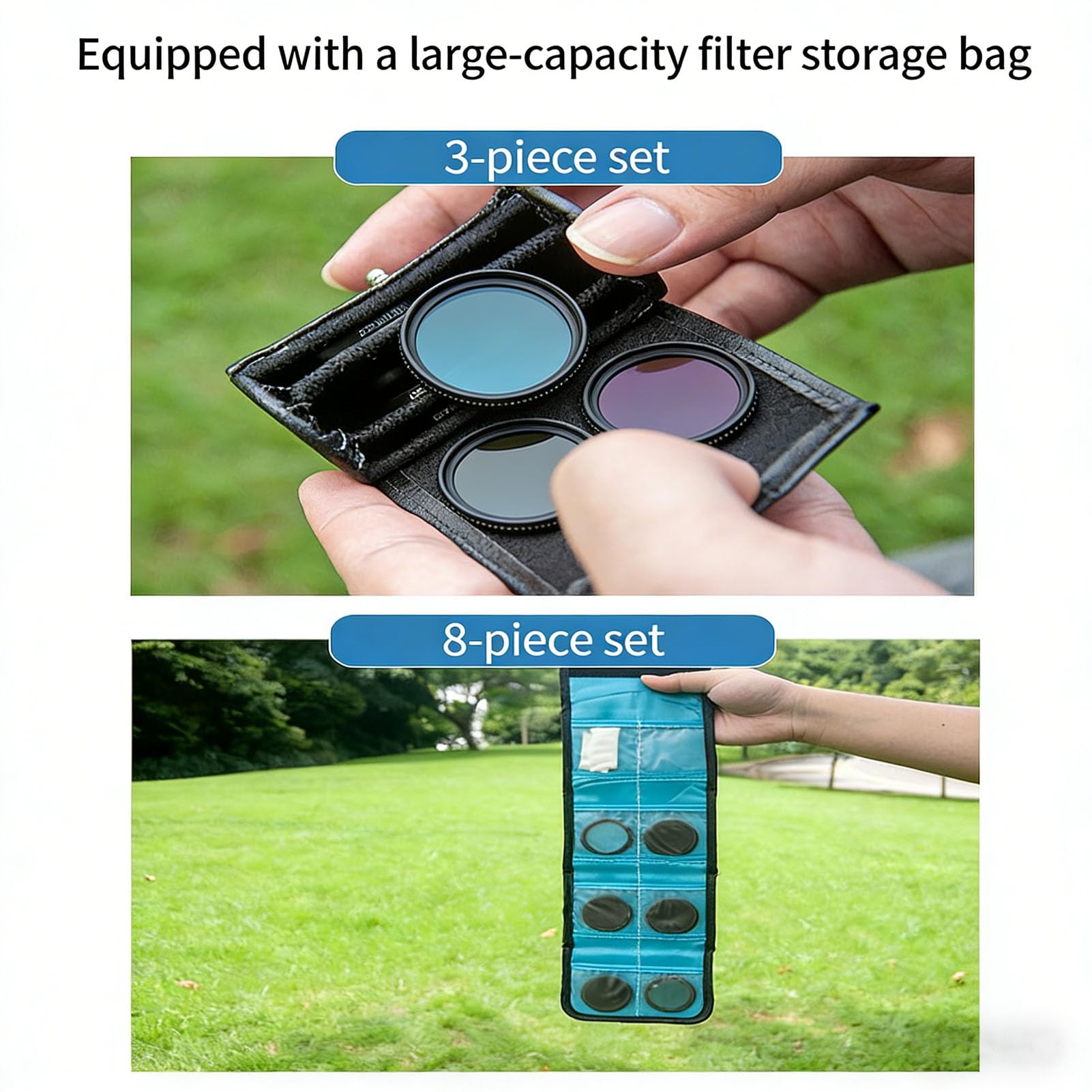 Zestaw Filtrów Magnetycznych CPL ND1000 LPR, Kompatybilny z Aparatami Bezlusterkowymi LX10 G7X3 G7X2 ZV1 RX100 M1 M2 M3 M4 M5 GRVI GR3 GR2, z Pierścieniami Adaptera