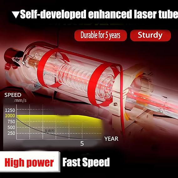 CO2 Laser Engraver 60W, 28 x 20 Laser Cutter Machine with 2-Way Pass Air Assist, Digital Control for Wood Acrylic Fabric More
