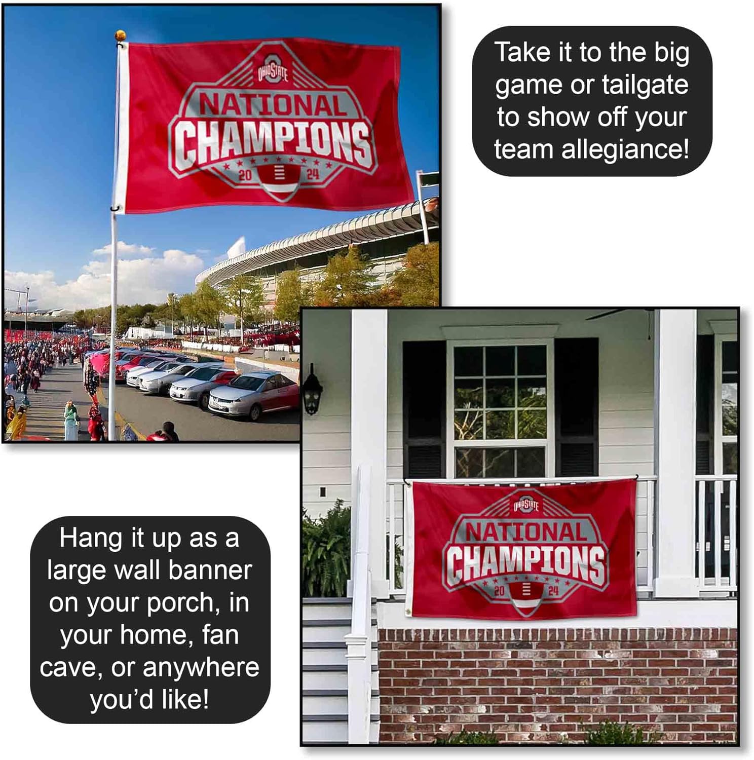 Ohio State Buckeyes 2024 College Football National Champions Flag 3x5 Banner - Image 4
