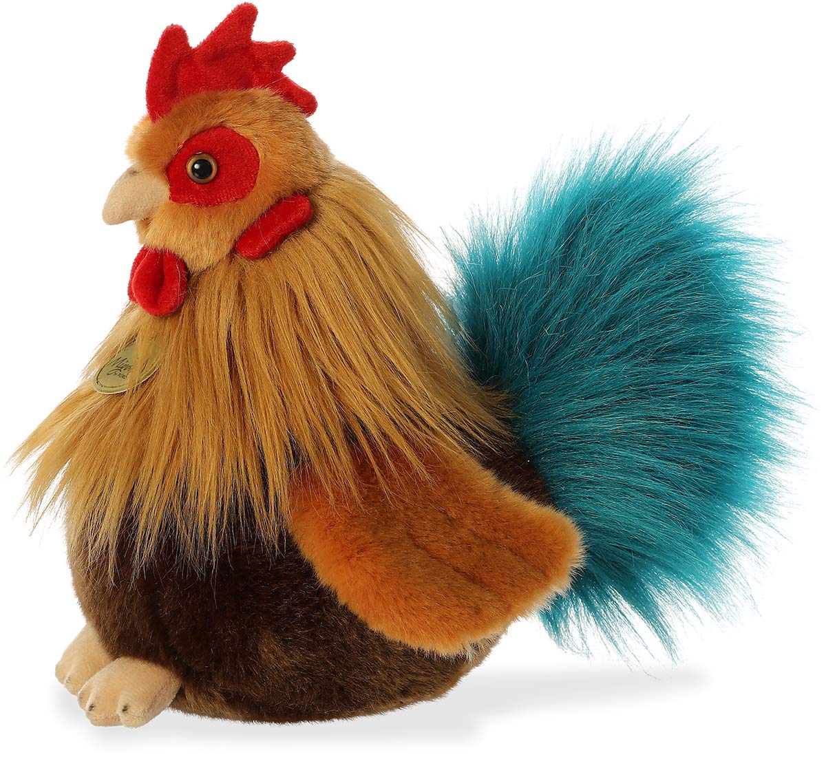 AuroraAdorable Miyoni® Rooster Stuffed Animal - Lifelike Detail - Cherished Companionship - Brown 9 Inches