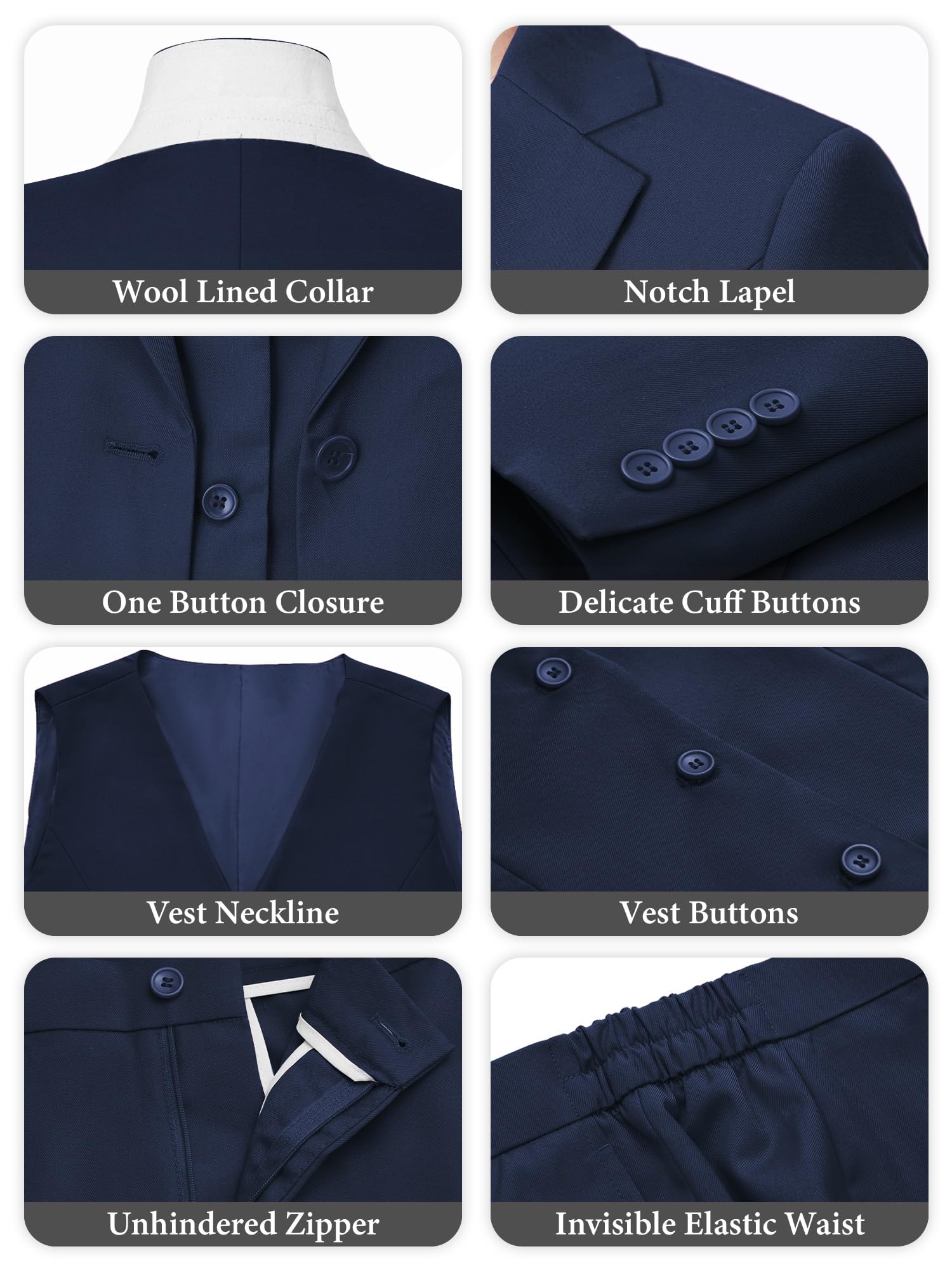 Kelyaa 3-teiliger Damen-Anzug für Damen, Business, Freizeit, Büro, Ein-Knopf-Blazer, Jacke, Weste, Hose