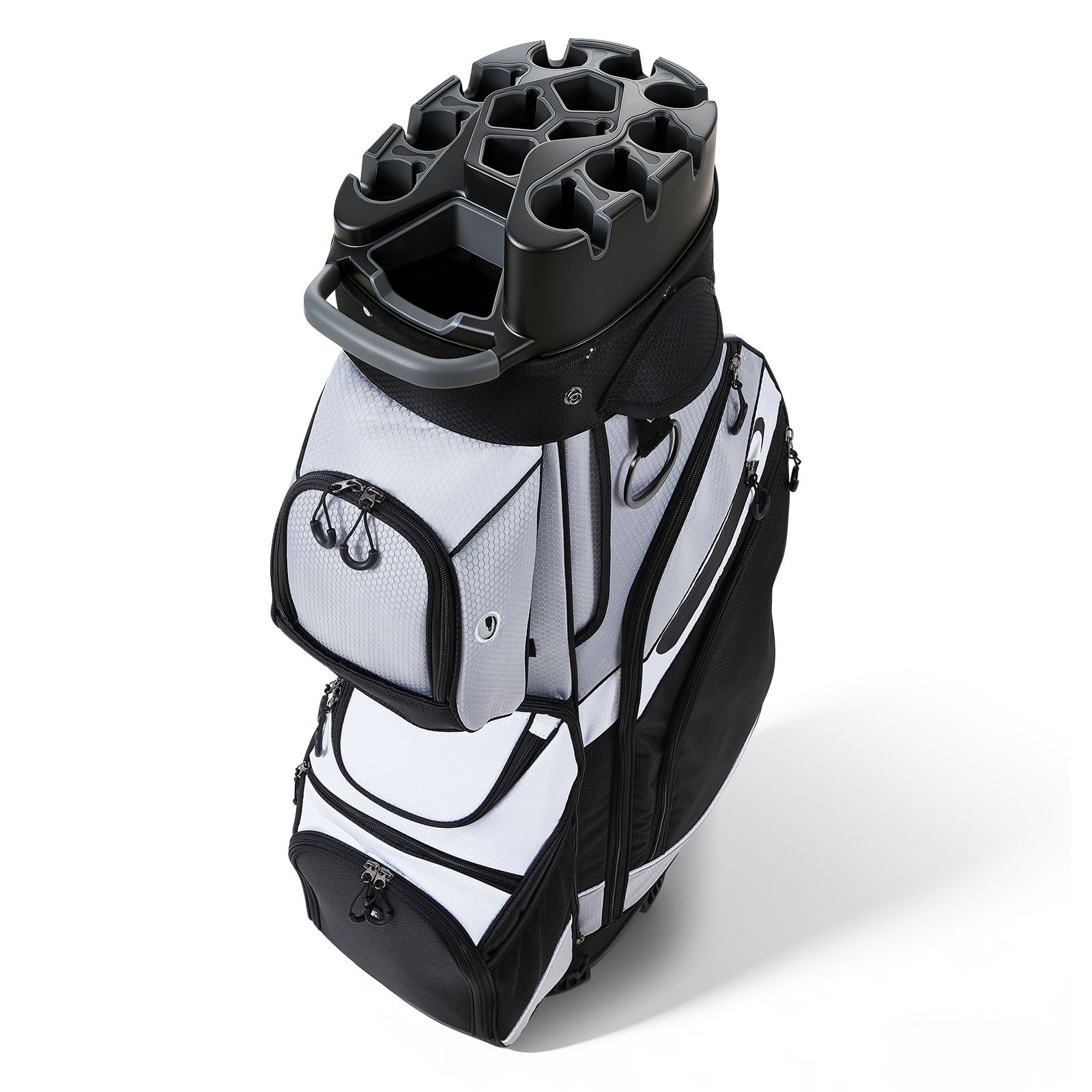 VEVOR Golftasche mit 14-fache Durchgehenden Schlägerfächern Tragegriffen Stautaschen Schultergurt Regenschutzhaube Leichtgängigen Reißverschlüssen Golfbag aus Strapazierfähigem 500D Polyester