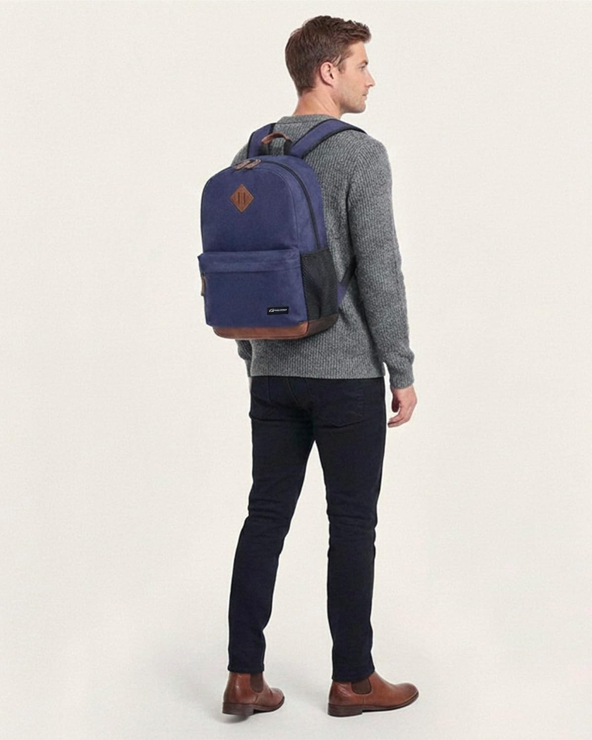 TRAILKICKER Classic Laptop Backpack with Padded 17 inch Laptop Sleeve, Multi Pocket Backpack, Casual Daypack Backpacks (Navy) - Image 7
