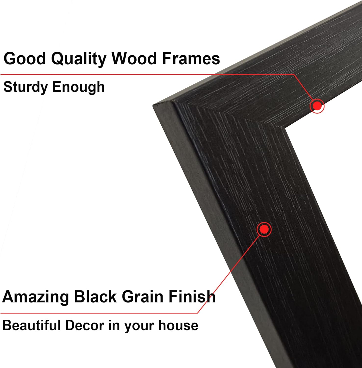 SESEAT 8x10 Picture Frame, Photo Frame for Wall Mounting or Tabletop Diaplay, 1 Pack, Silver Black -