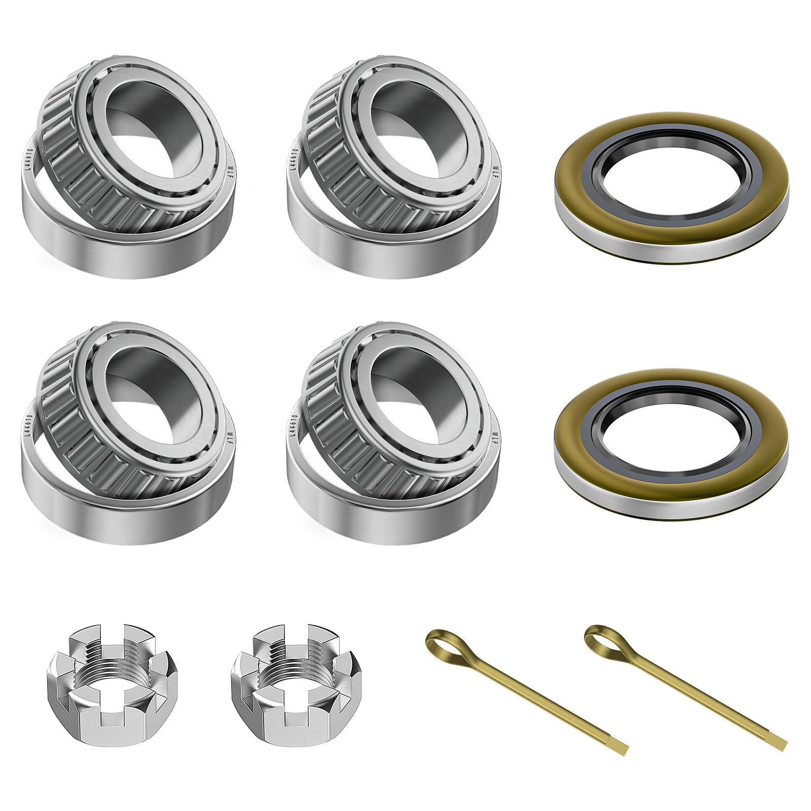 CLUBRALLY 2 Set EZGO TXT Golf Cart Front Axle Wheel Hub Bearings & Seal G&E 1976-UP, OEM#50892-G1, 25146-G1