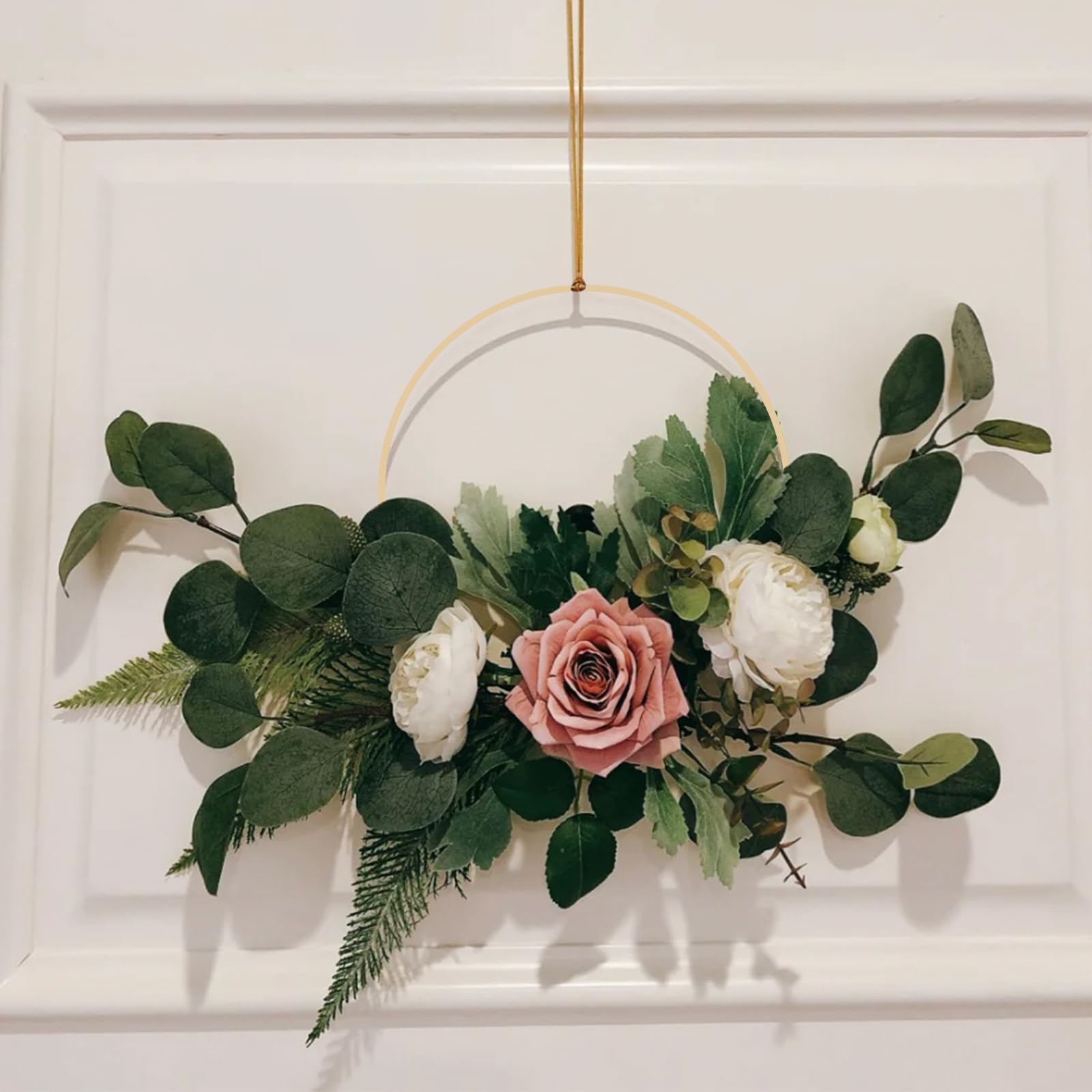 Houten Ringen, Bamboe Bloemen Hoepels Krans Ringen Macrame Hoepel Ringen Voor Diy Bruiloft Kerstkrans D