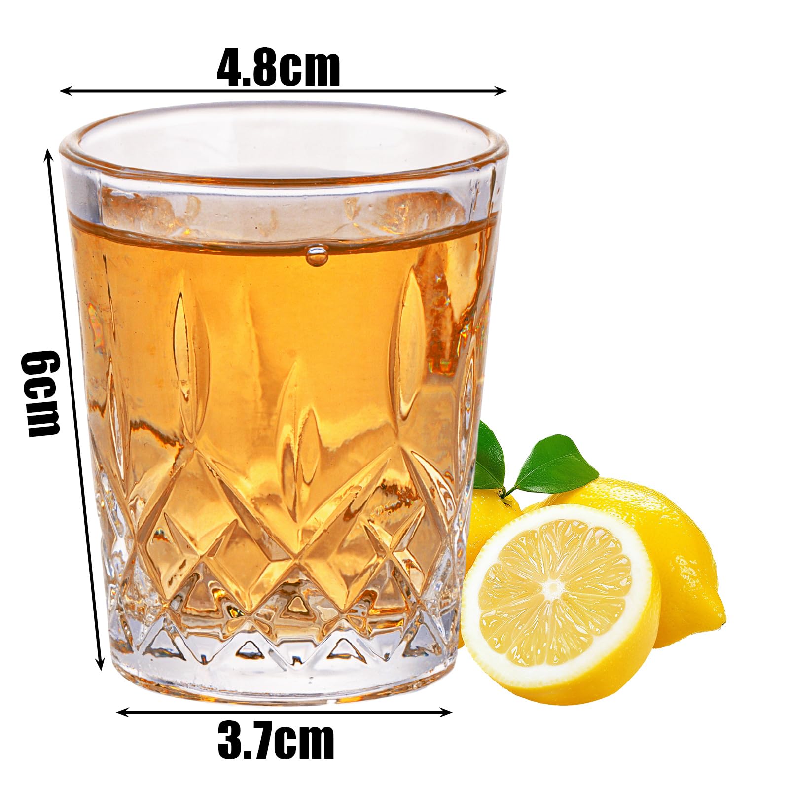 ASelected 12 sztuk kieliszków do wódki ze szkła kryształowego, 50 ml, do szotów, stabilne, na każdą imprezę