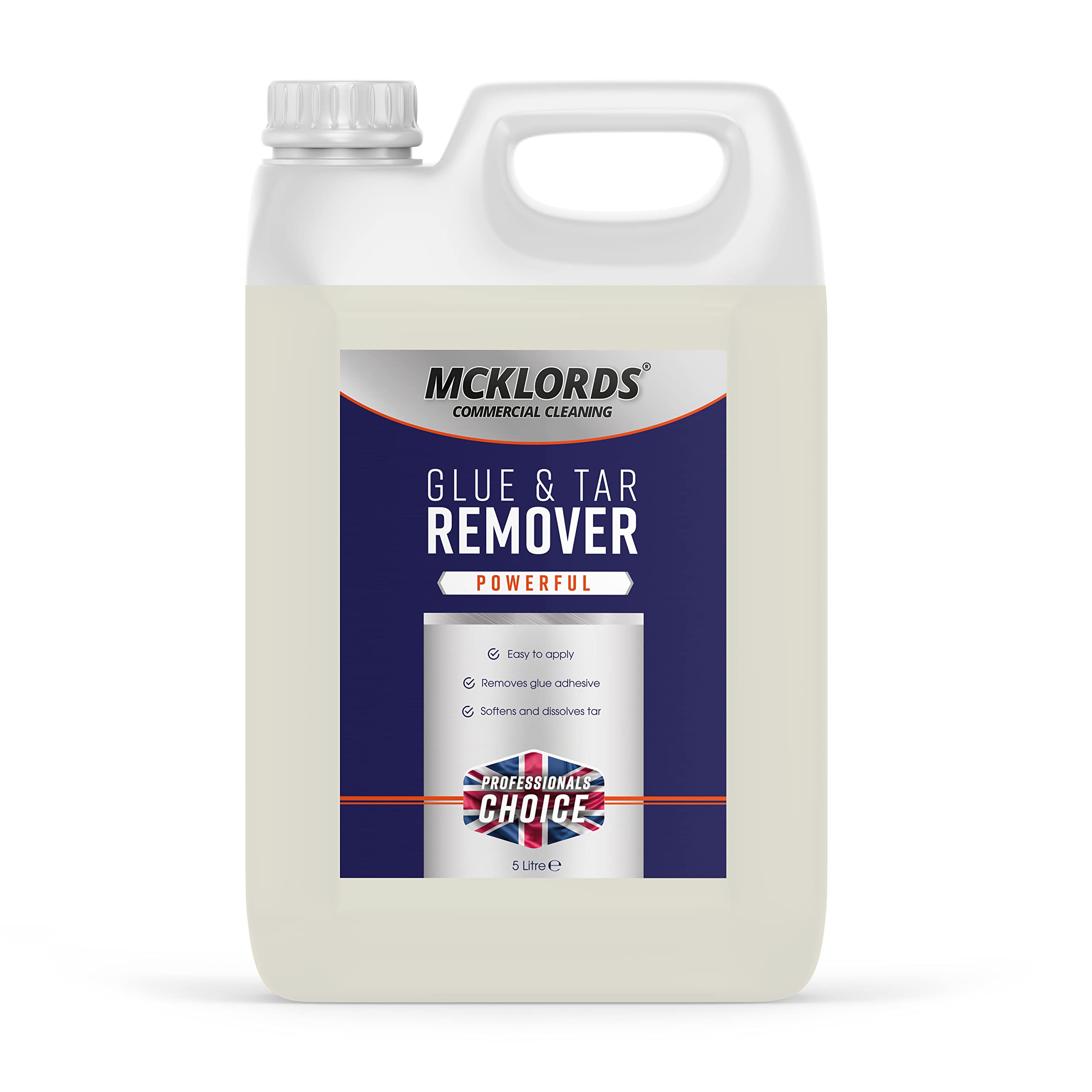 McKLords Commercial Glue Adhesive and Tar Remover, 5 Litre, Clear