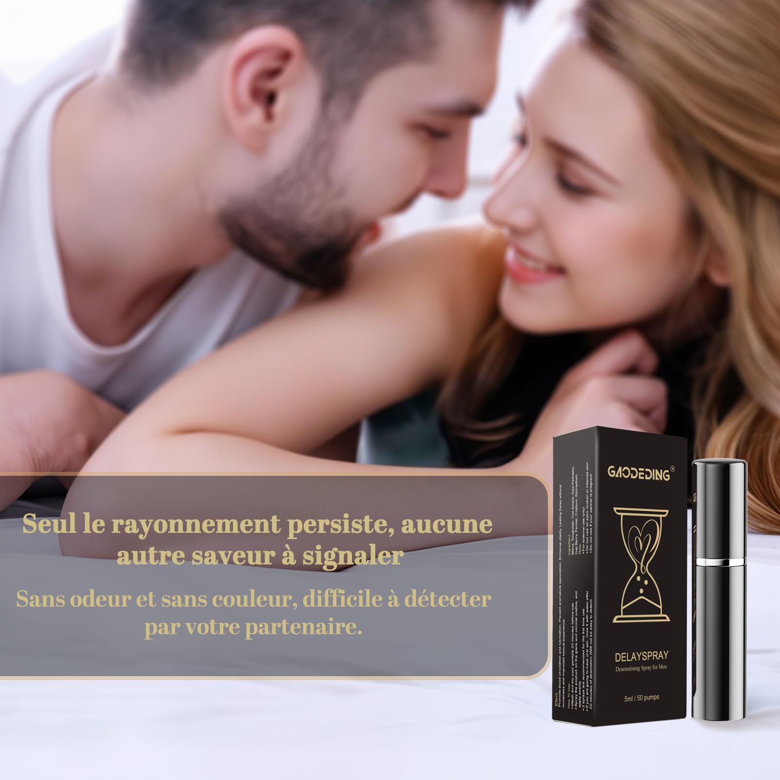 Spray Retardateur Éjaculation Homme – Action Rapide, Spray Désensibilisant Pour Durer Plus Longtemps au Lit, Intensifie le Plaisir Des Deux Partenaires, Discret et Nomade, 5 ml
