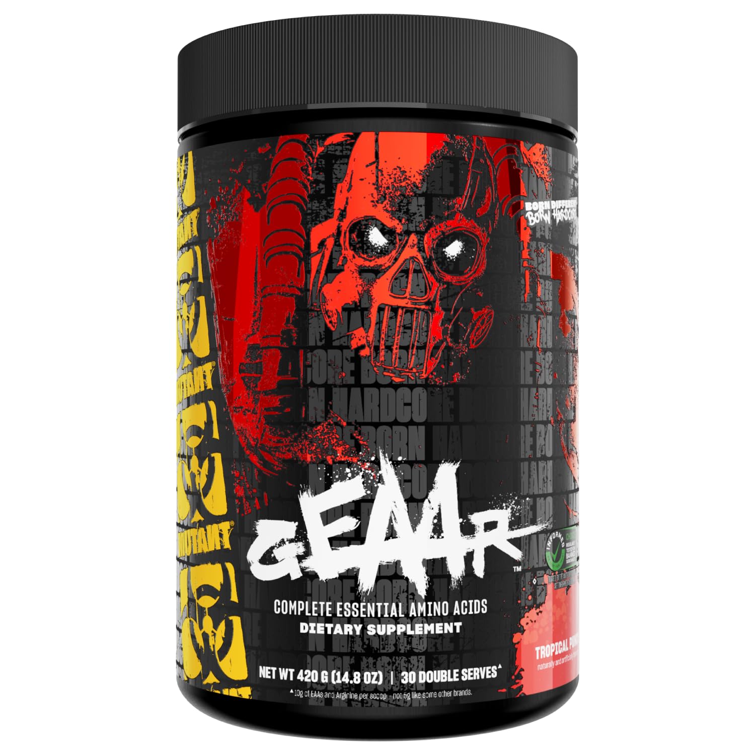 Mutant GEAAR, 10g EAAs + Arginine, Electrolytes, Fruit Punch, 14.8 oz