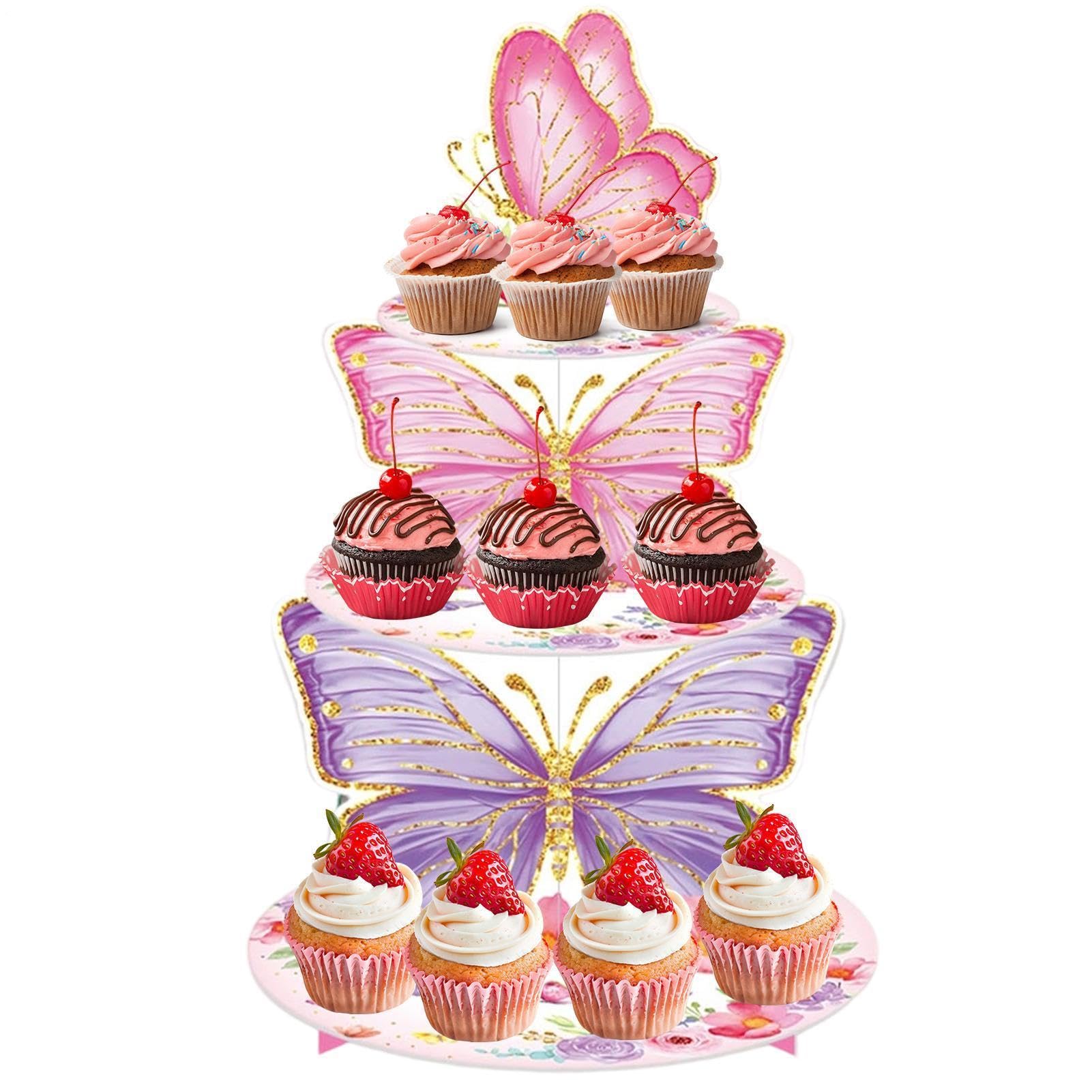 Support à cupcakes 3 niveaux présentoir desserts pour mariage et fête