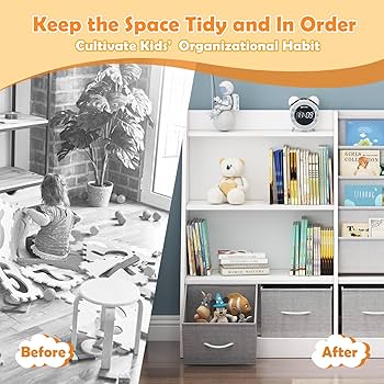 Amazon.com: NACHES White Kids Bookshelf Wood Children