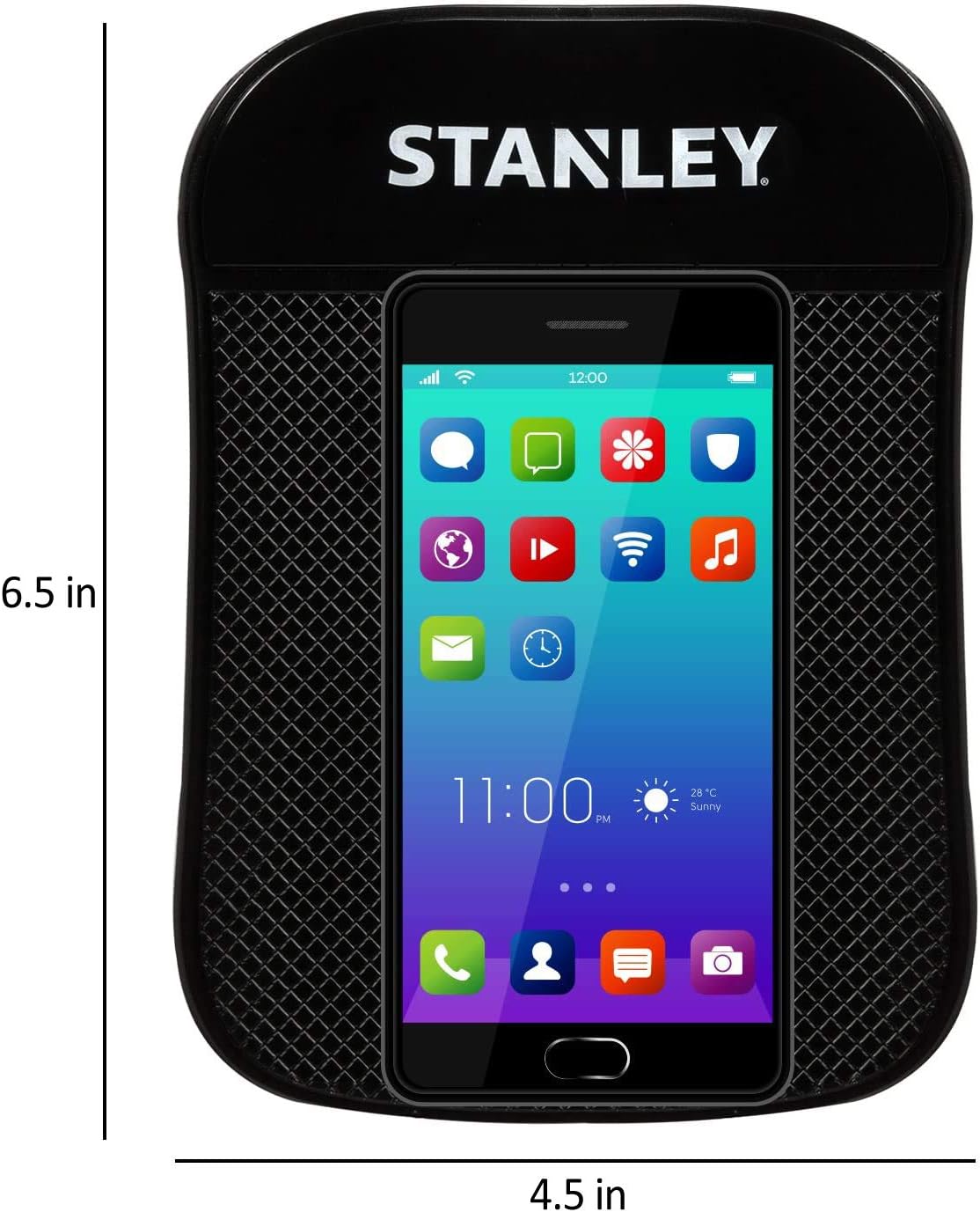 STANLEY S4006 4.5" x 6.5" Extra-Strong Anti-Slip Grip Dashboard Gel Pad for Cell-Phone, Tablet, GPS, Keys or Sunglasses
