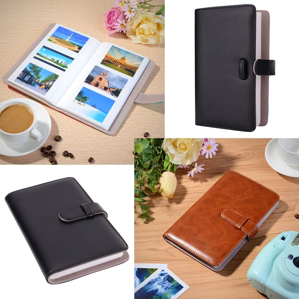 Tiessic Instax Mini 9 Camera Accessories Bundles Compatible with Fujifilm Instax Mini 9 Mini 8 Mini 8+ Camera with Mini 9 Case,108 Photos Mini Photo Album,etc. (Black,14 Items)