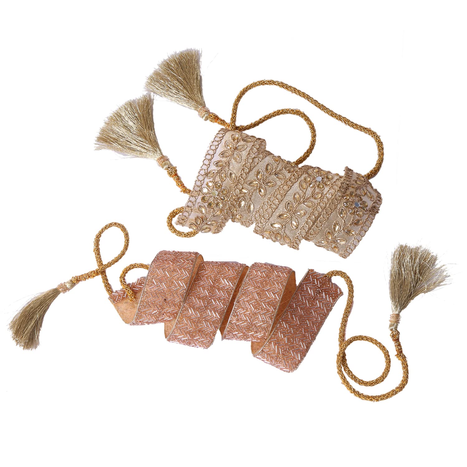Set of 2 Peach and Golden Beautiful Belts (48) (B0BRQXGM7V) Amazon Price History, Amazon Price Tracker