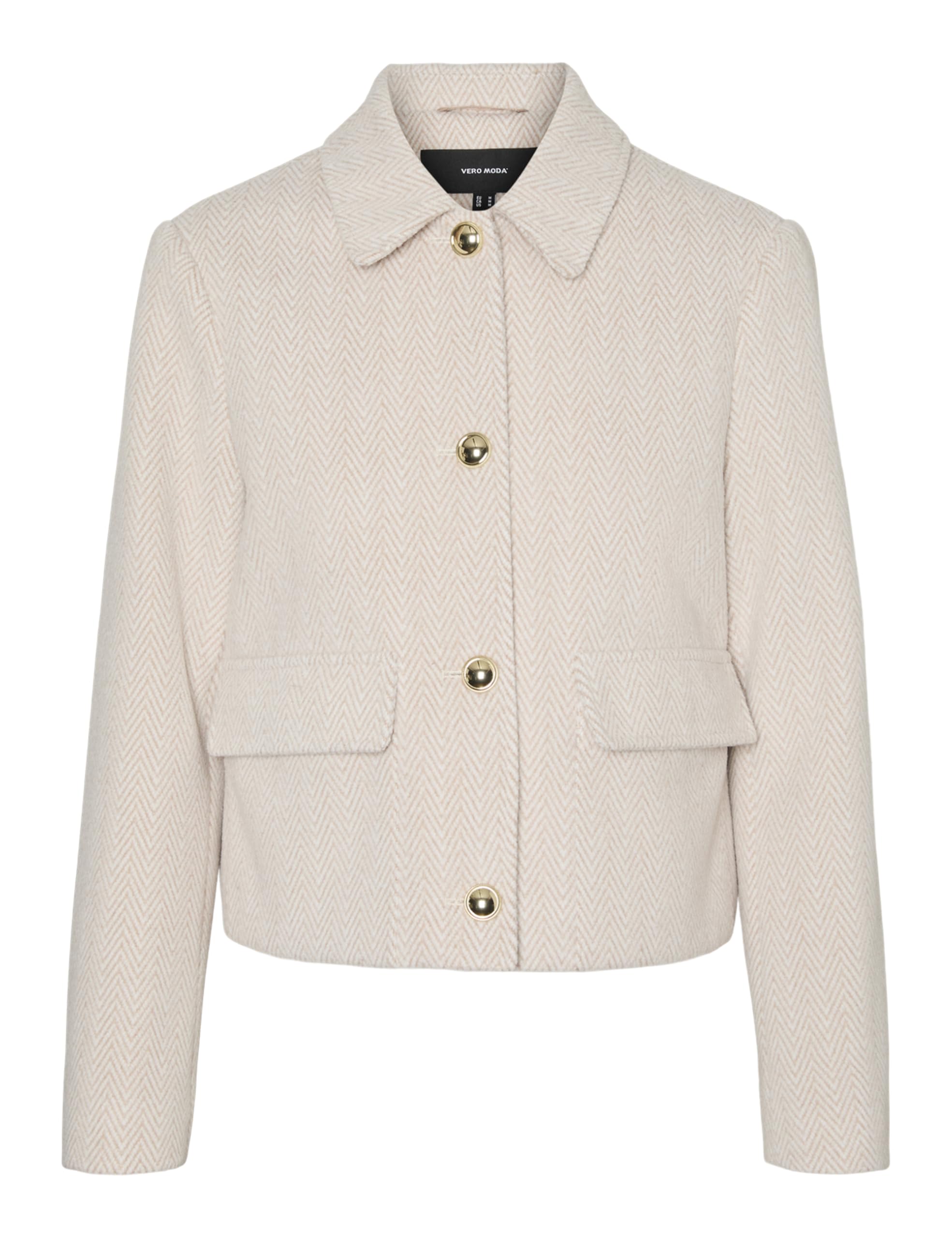 VERO MODA Women's Vmpatty Boo Short Jacket, Silver Mink/Detail: Melange, L