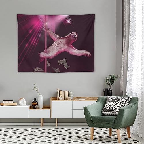 Miniatura 4 de Tapiz de perezoso bailarín de poste, decoración del hogar, tapiz colgante de pared, cortina grande de arte, tapiz de yoga, tapete de picnic