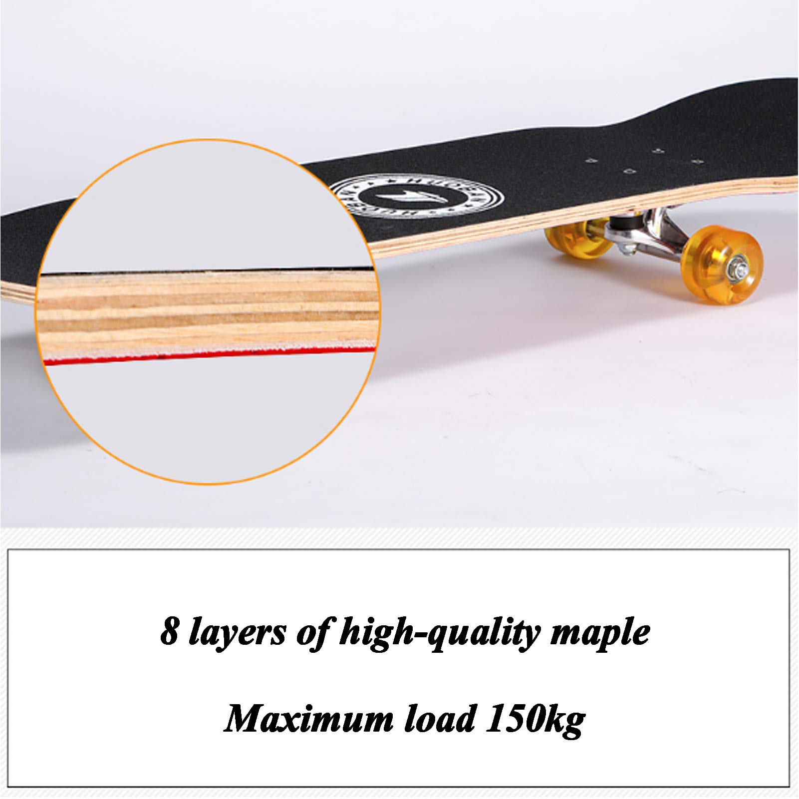 RajoNN Skateboards Skateboard Completi per Principianti Adulti Bambini Ragazzi Ragazze Skateboard Standard per Giovani 31" x 8" 8 Lay Maple Deck PRO Skateboard Longboard Tavole da