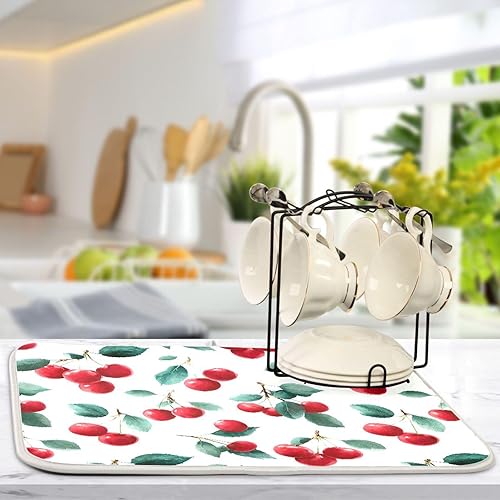 Vista 165 de Tapete de secado de platos de mariposas botánicas para encimera de cocina, almohadilla de secado de microfibra absorbente, grande, 18 x 24 pulgadas