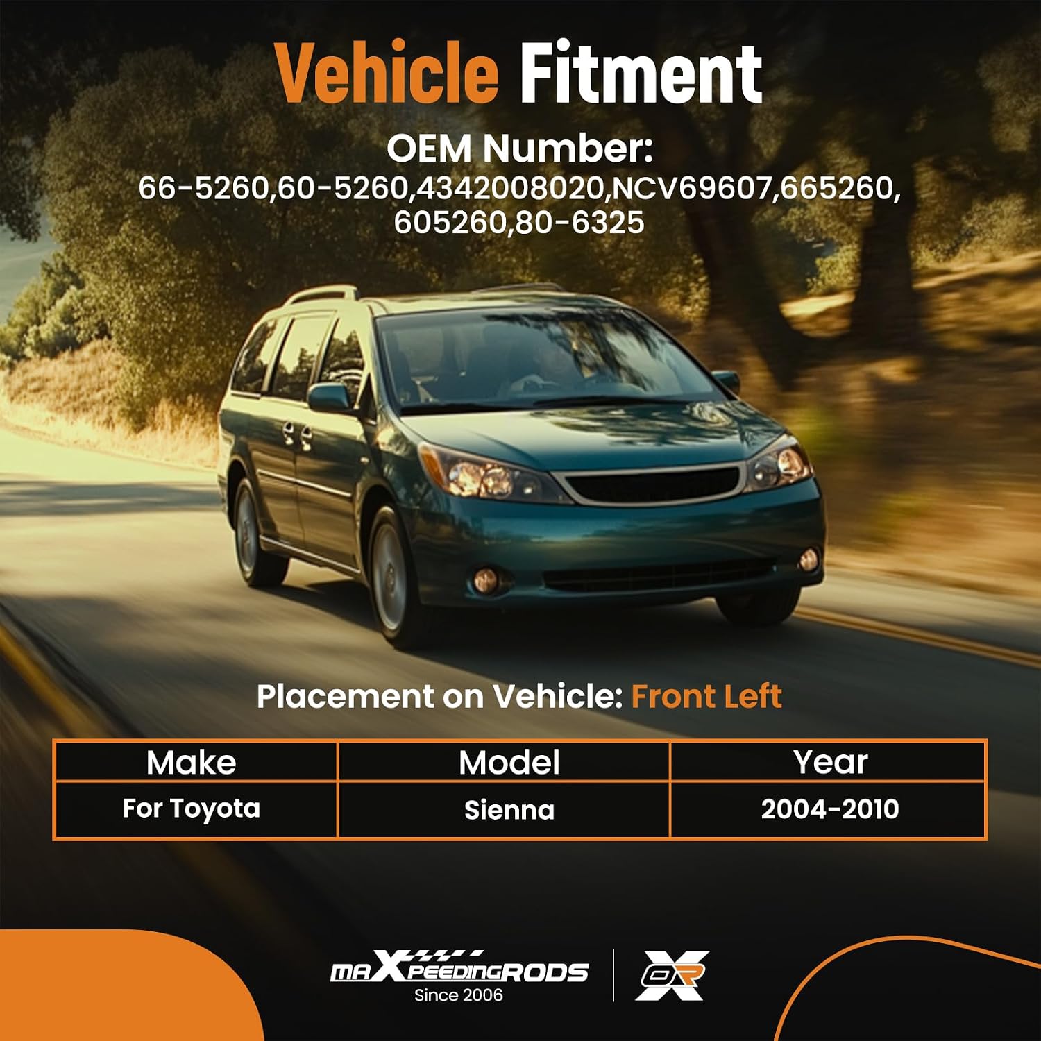 maXpeedingrods Front CV Axle Shaft Assembly for Toyota Sienna 2004 2005 2006 2007 2008 2009 2010, FWD 3.3L 3.5L, Left Driver Side, Replace# 4342008020